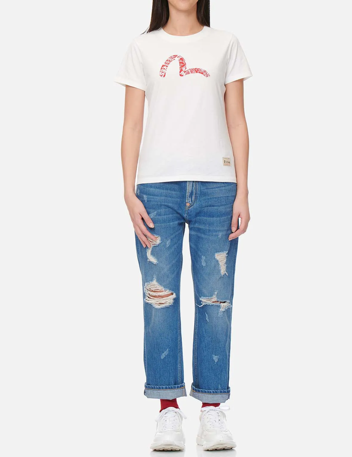 Godhead and Festival of Wishes Graphic Daicock Boyfriend Jeans