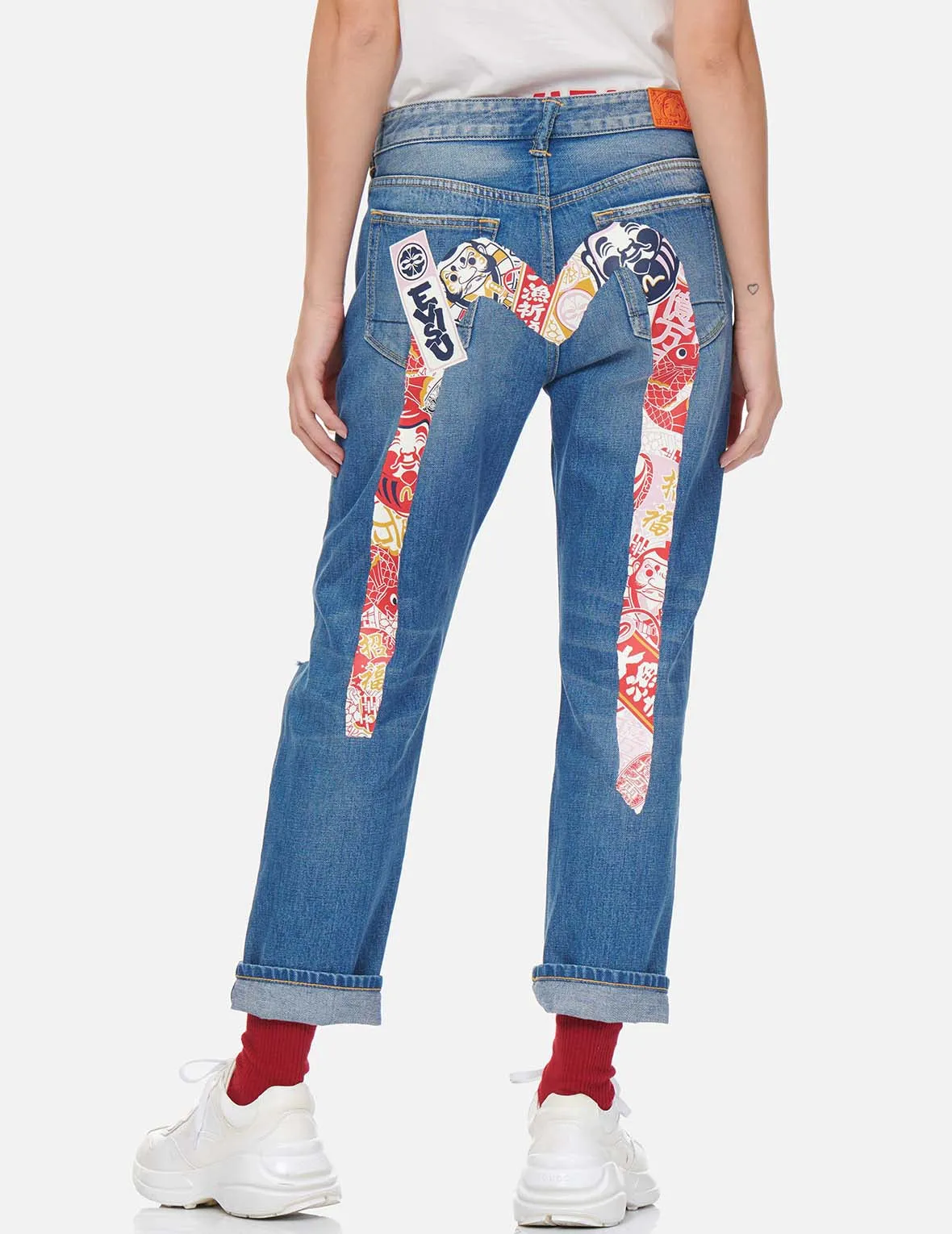 Godhead and Festival of Wishes Graphic Daicock Boyfriend Jeans