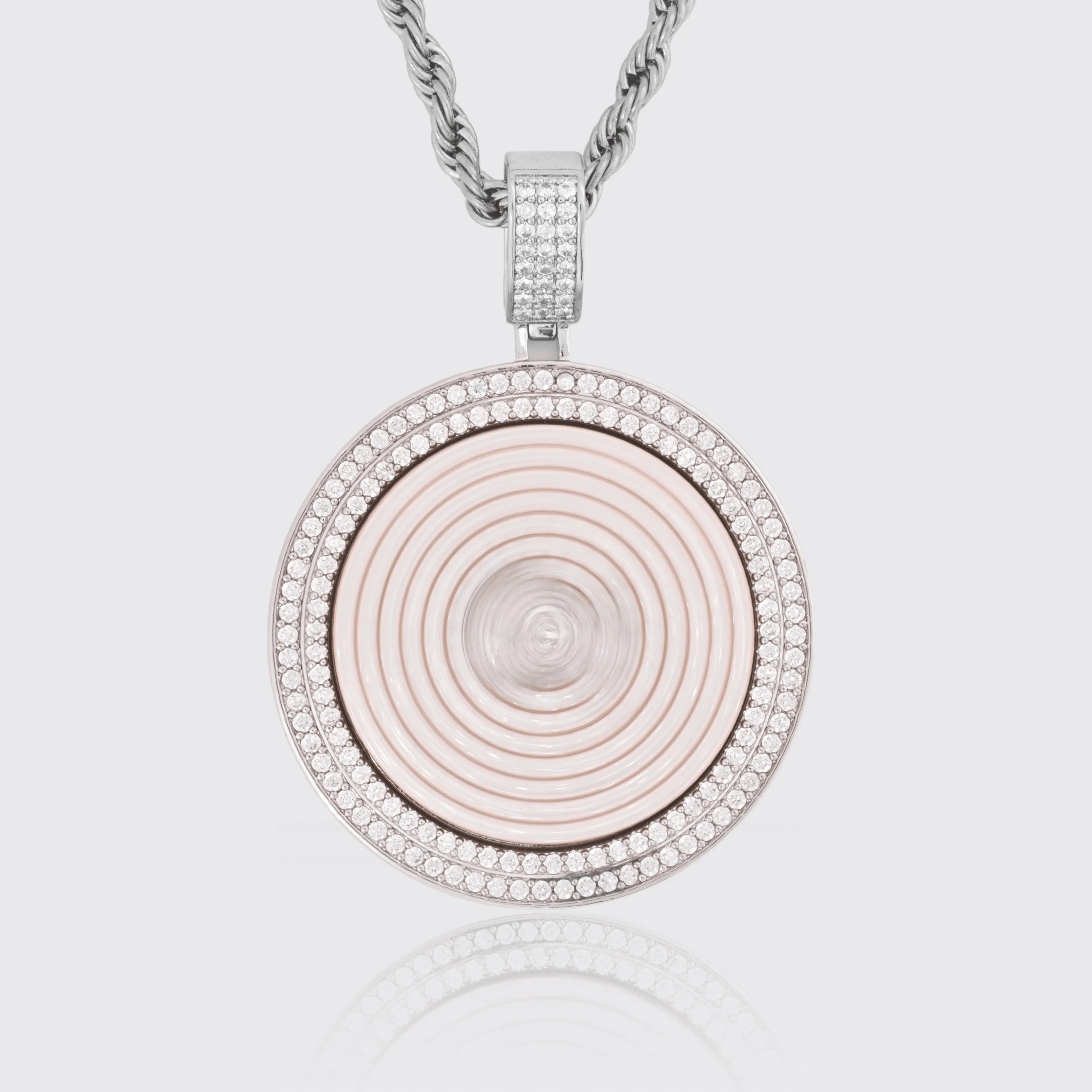 Gold and Silver Money Bag Pendant Necklace - Spinning Design