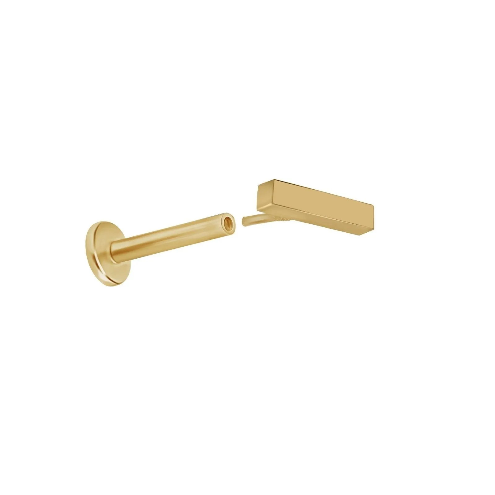 Gold Bar Flat Back Stud Earring