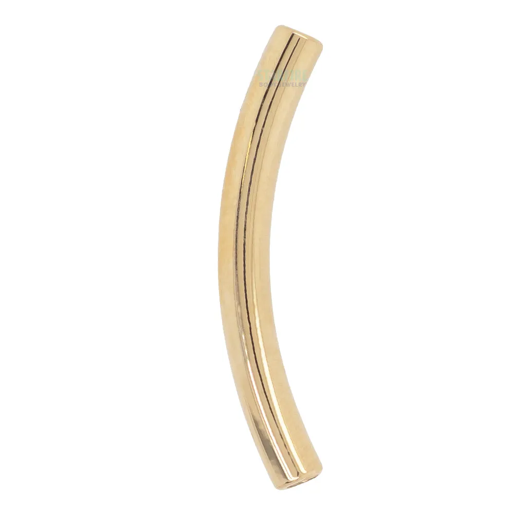 Gold Curved Barbell with Threaded Shaft