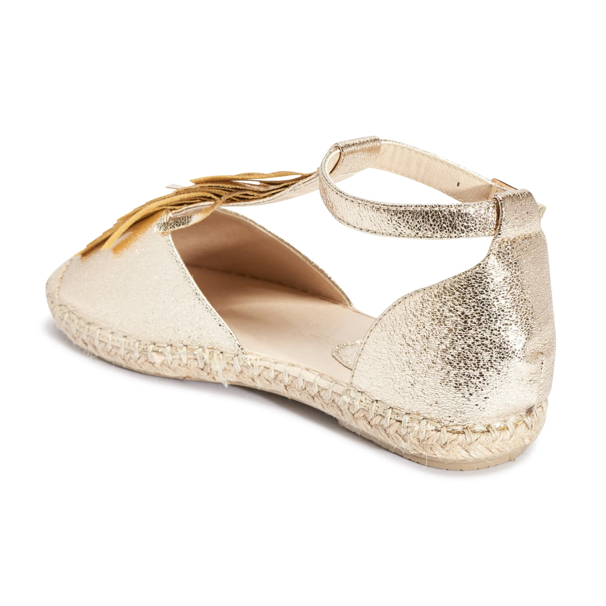 Gold Frindge Flat Sandal