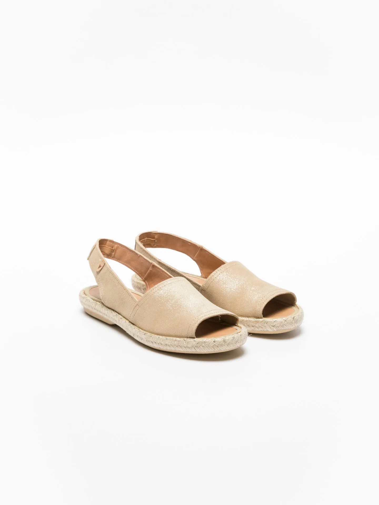 Gold Sling-Back Espadrilles