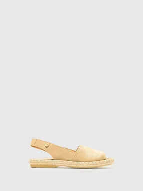 Gold Sling-Back Espadrilles