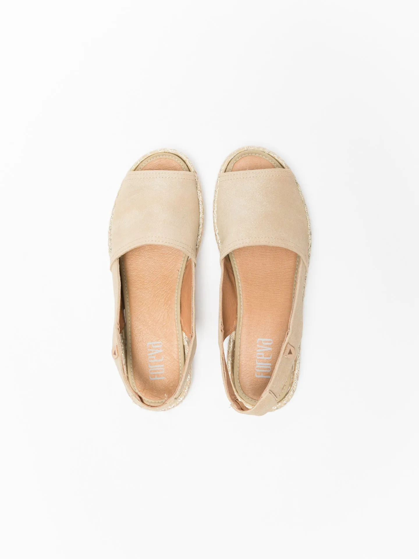 Gold Sling-Back Espadrilles