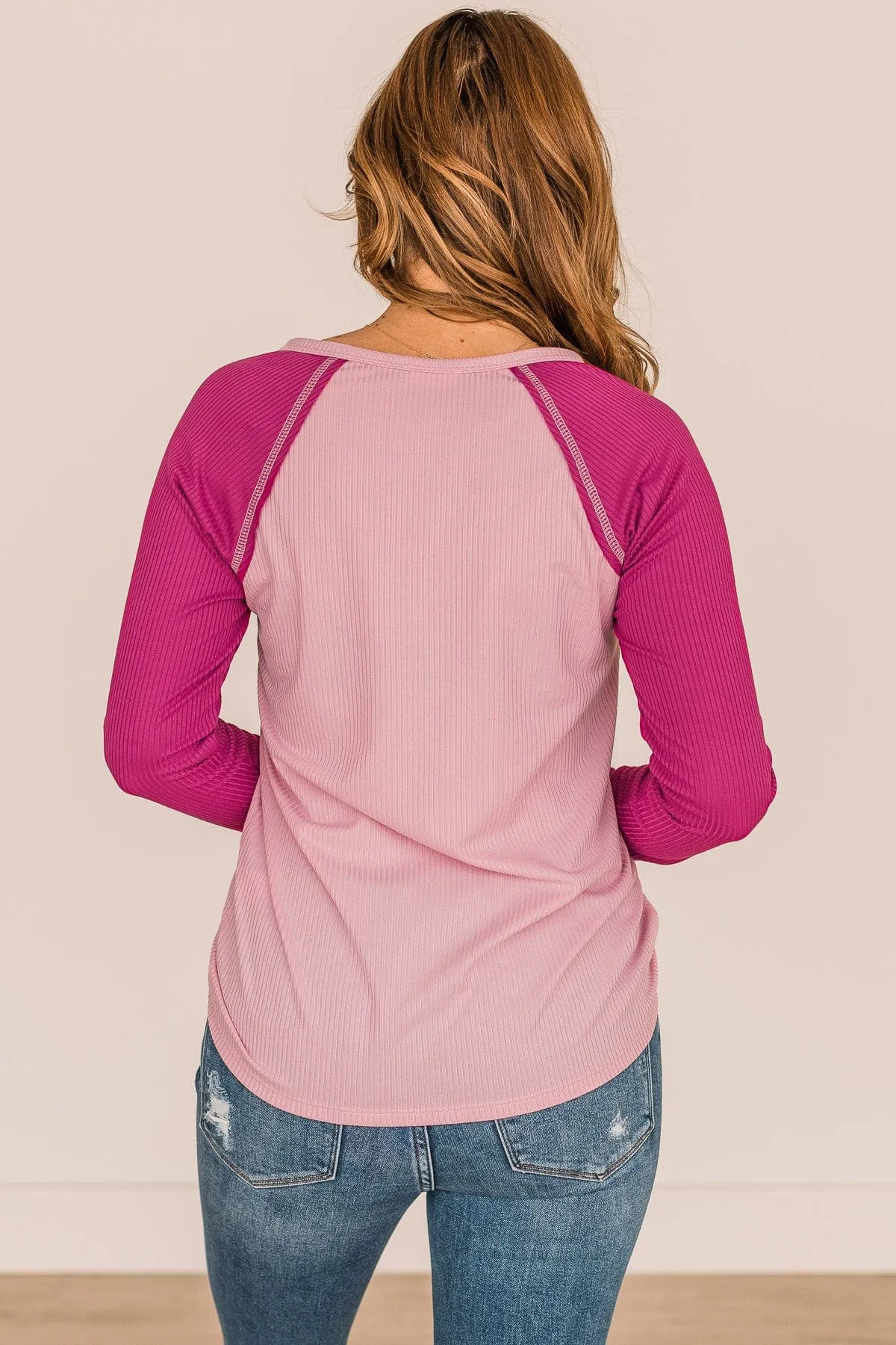 Pink & Magenta Knit Top