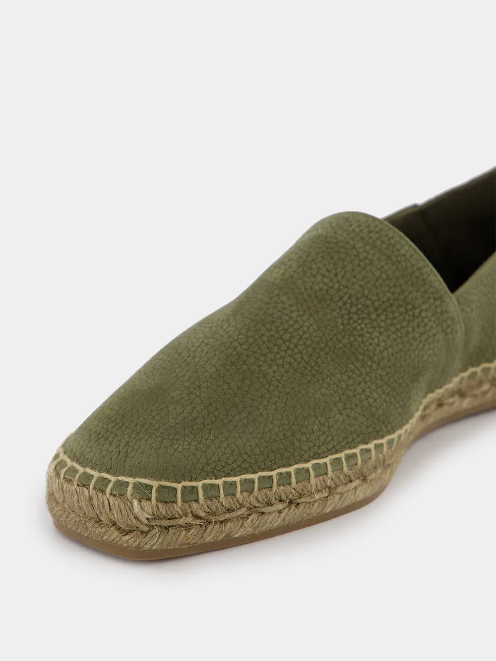 Grained Leather Espadrilles