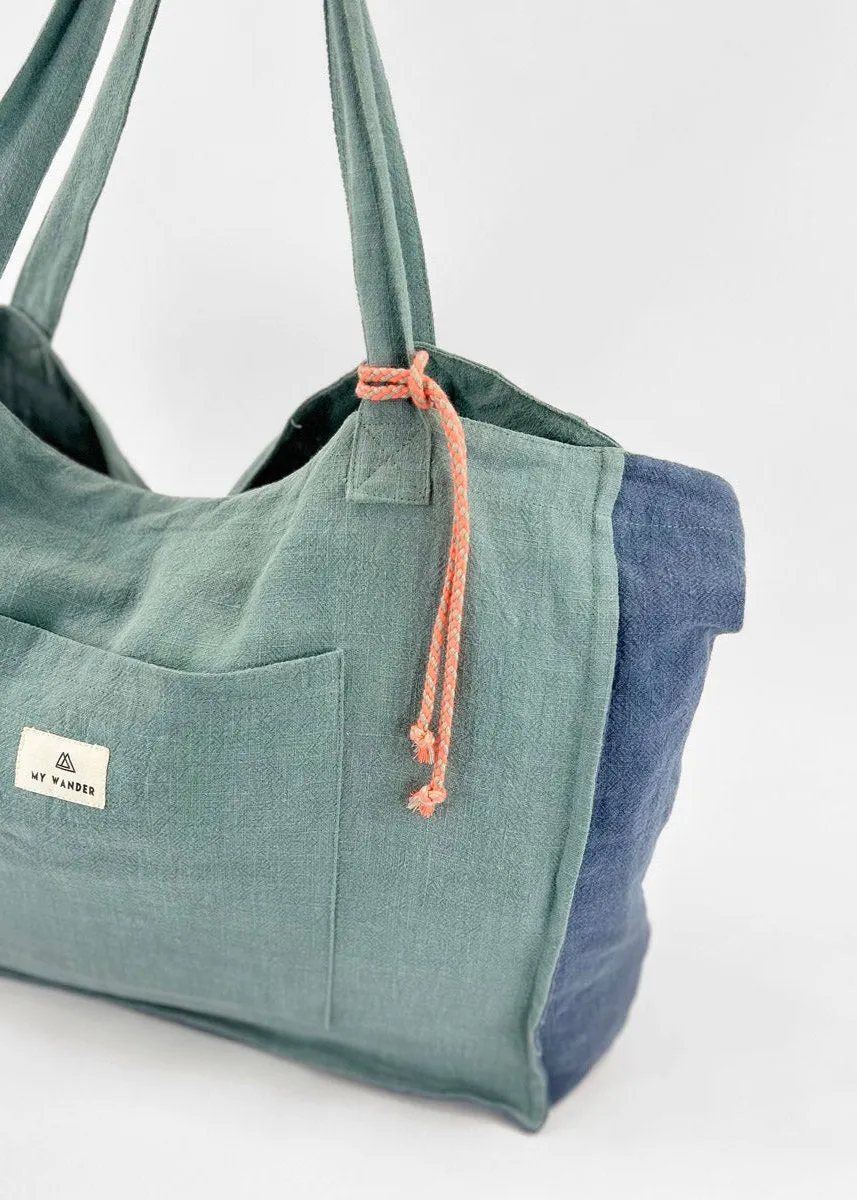 Green Linen Medium Bag