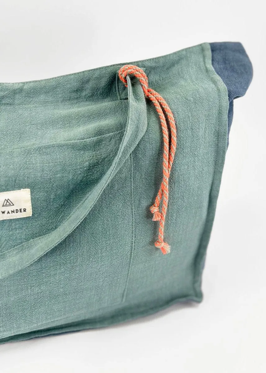 Green Linen Medium Bag