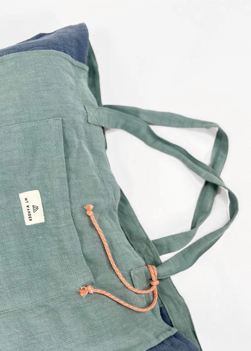 Green Linen Medium Bag