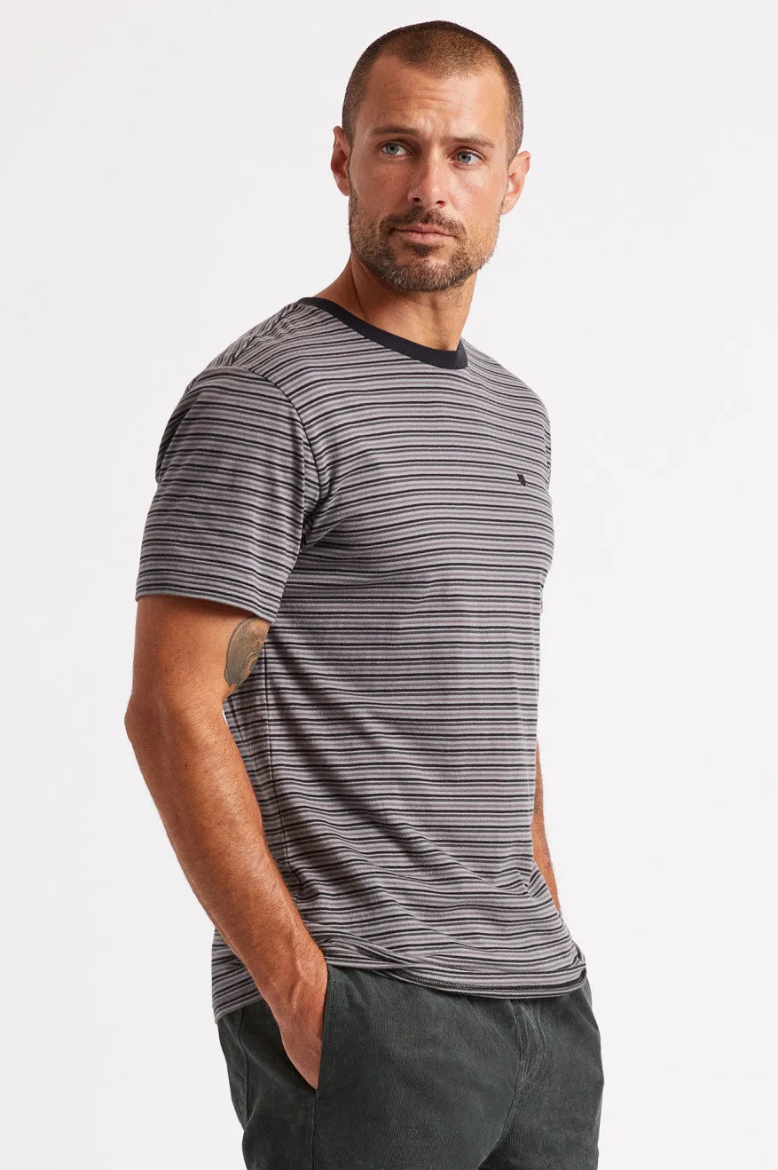 Hilt Mini Stripe S/S Knit - Black