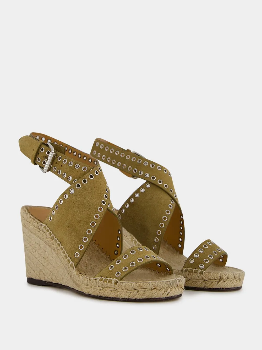 Iriane Brown Leather Espadrilles