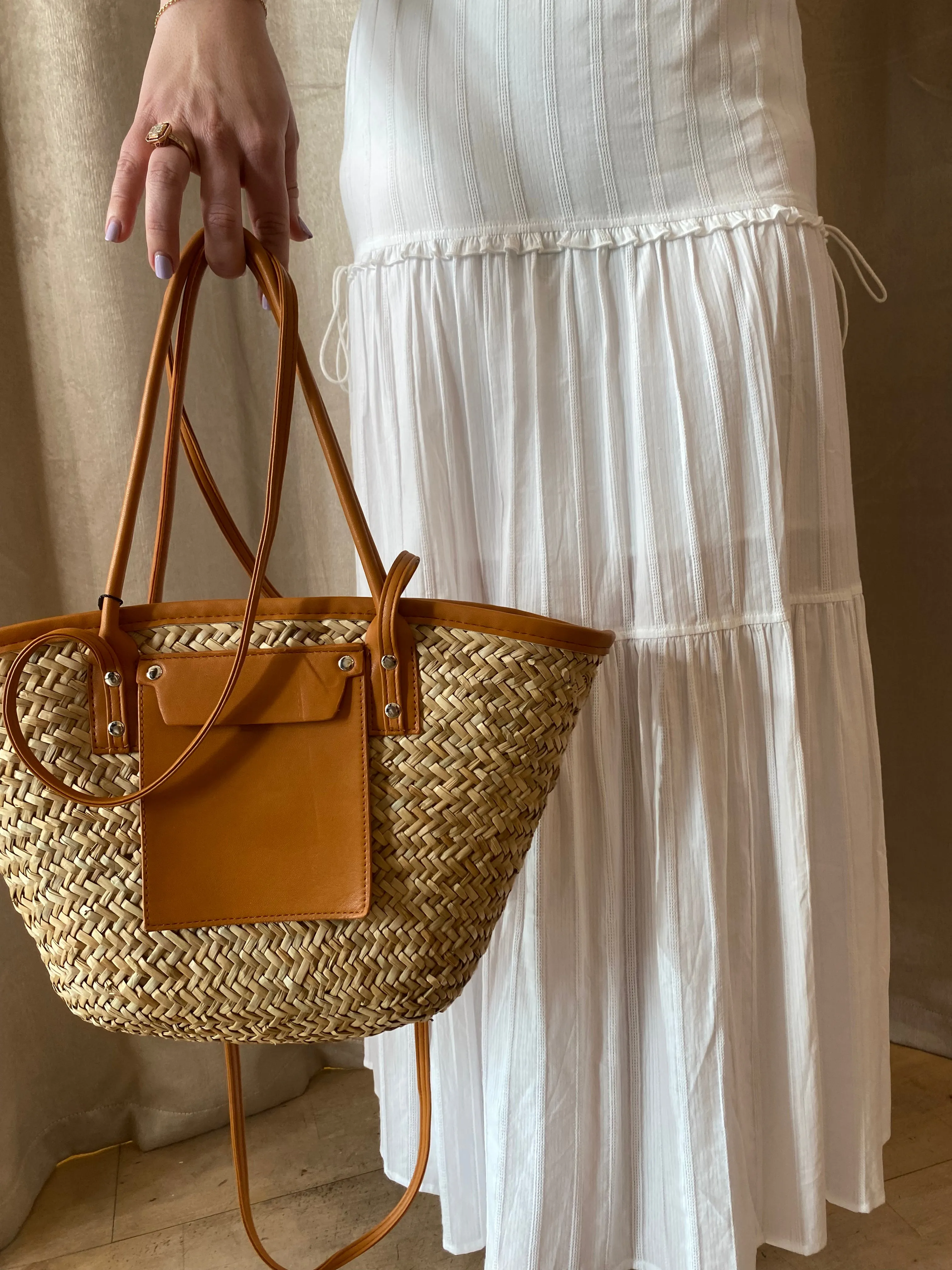 Izzy straw bag - Tan