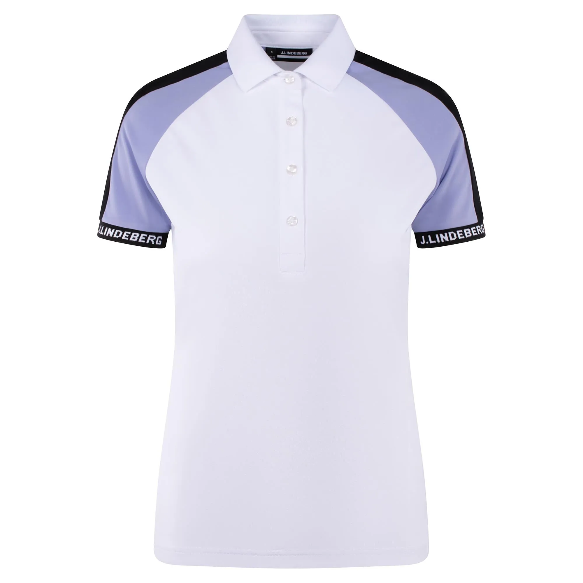 J Lindeberg Women's White Golf Polo Shirt - Perinne Model