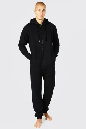 Brushed Jersey Hooded Jumpsuit