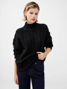 Jolee Cable Knit High Neck Sweater