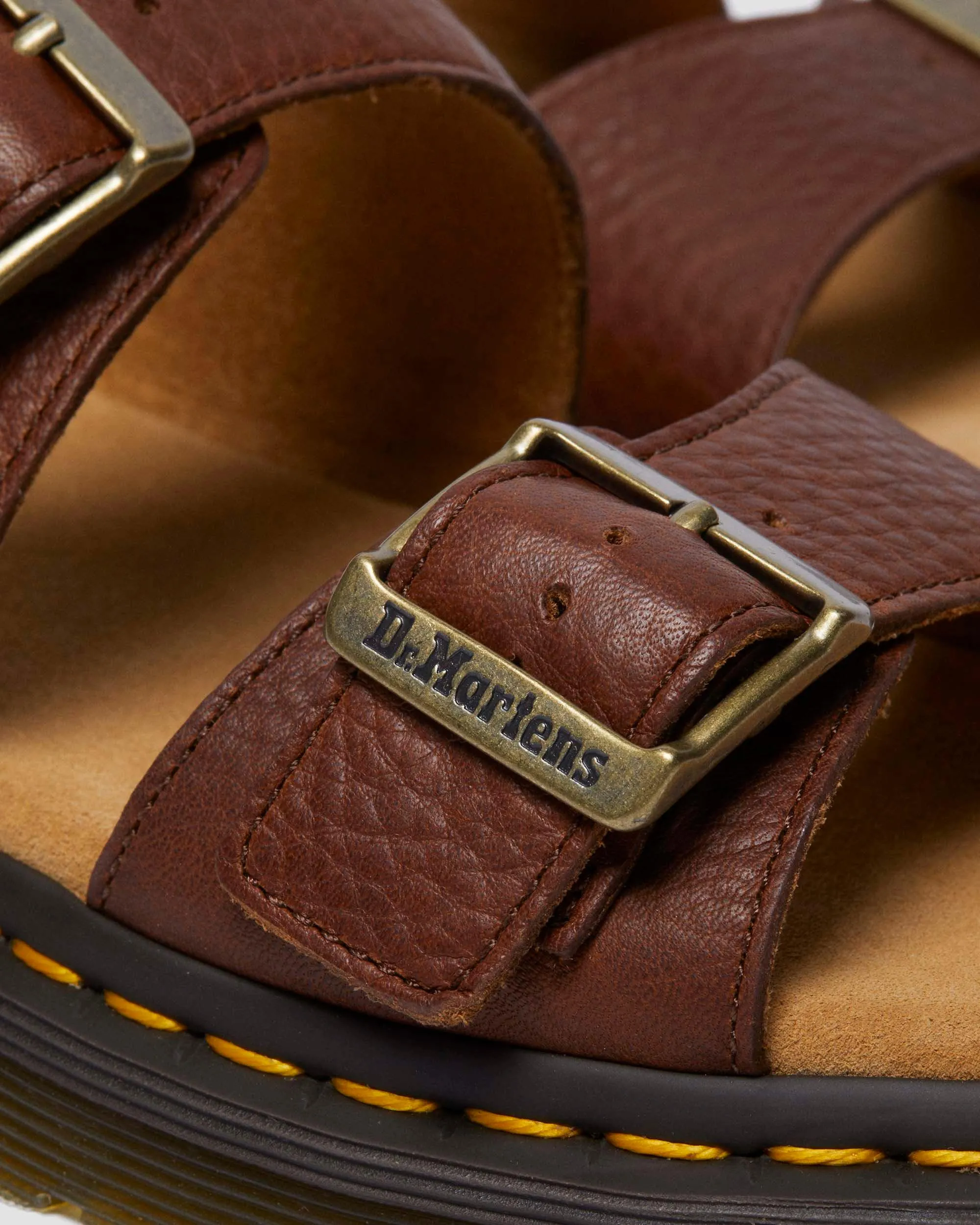 Josef Ambassador Leather Buckle Sandal Slides