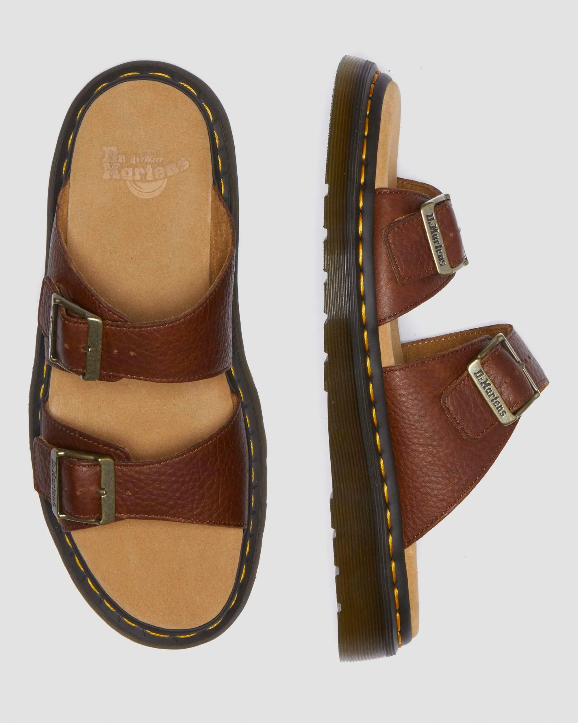 Josef Ambassador Leather Buckle Sandal Slides