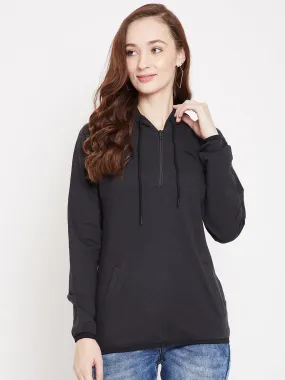 JUMP USA Women Black Hooded sweatshirt