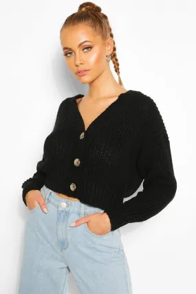 Jumpers & Cardigans | Chunky Knit Cropped Cardigan | boohoo