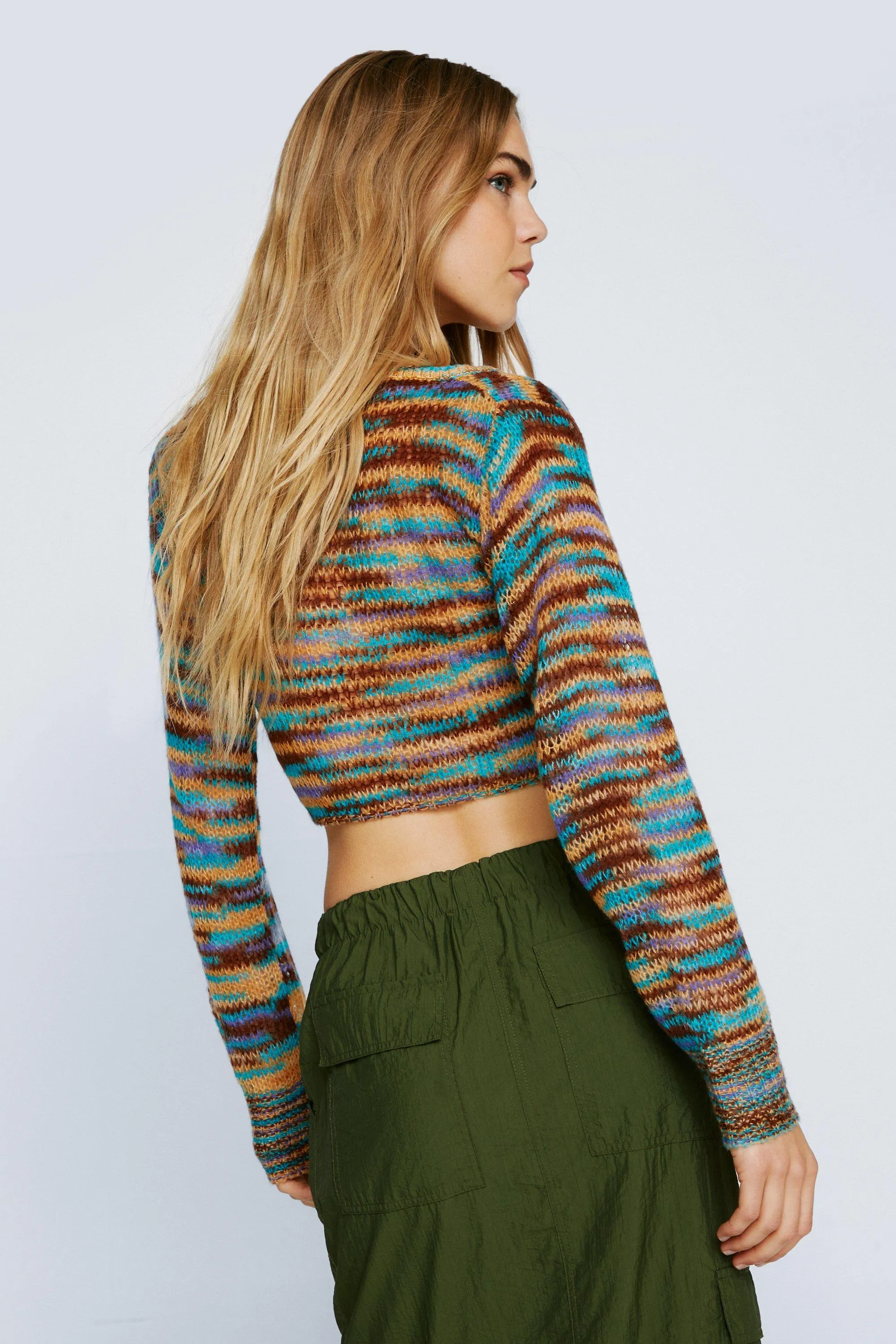 Space Dye Knitted Jumper with Ruched Front by NastyGal