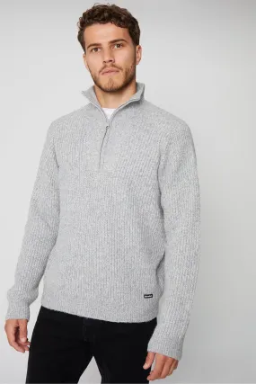 Quarter Zip Knitted Jumper 'Barnhill' by Threadbare