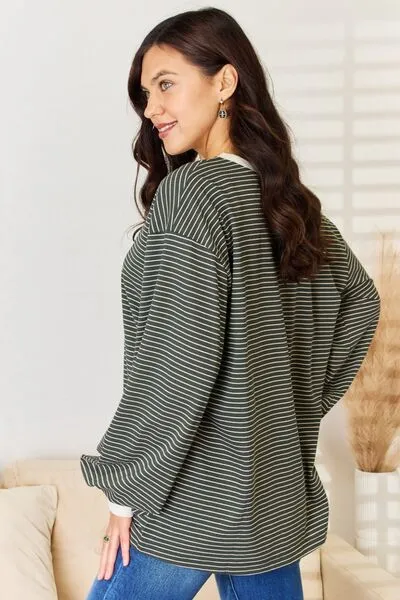 Kennedy Striped Contrast Top in Oversized Fit