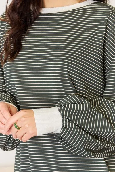 Kennedy Striped Contrast Top in Oversized Fit