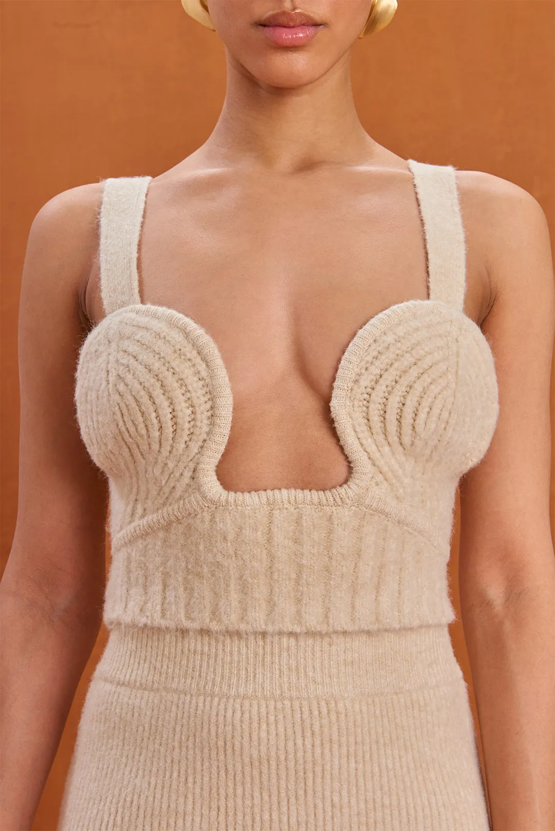 KENSINGTON KNIT TOP - OFF WHITE MELANGE