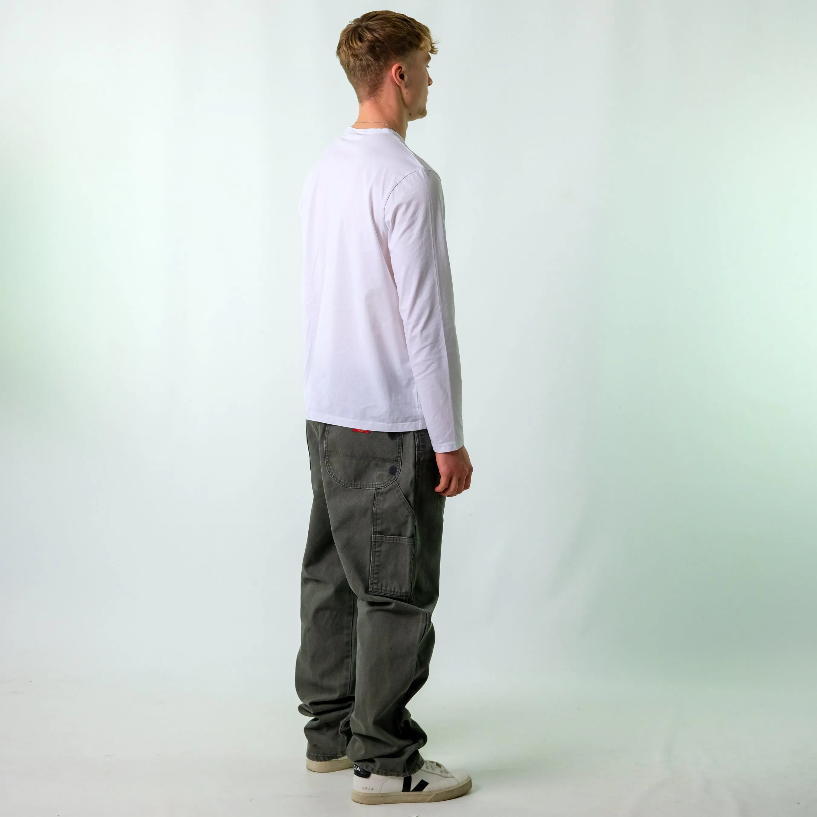 Khaki Green y2ks Dickies Canvas Carpenter Jeans Baggy Pants (36x34)