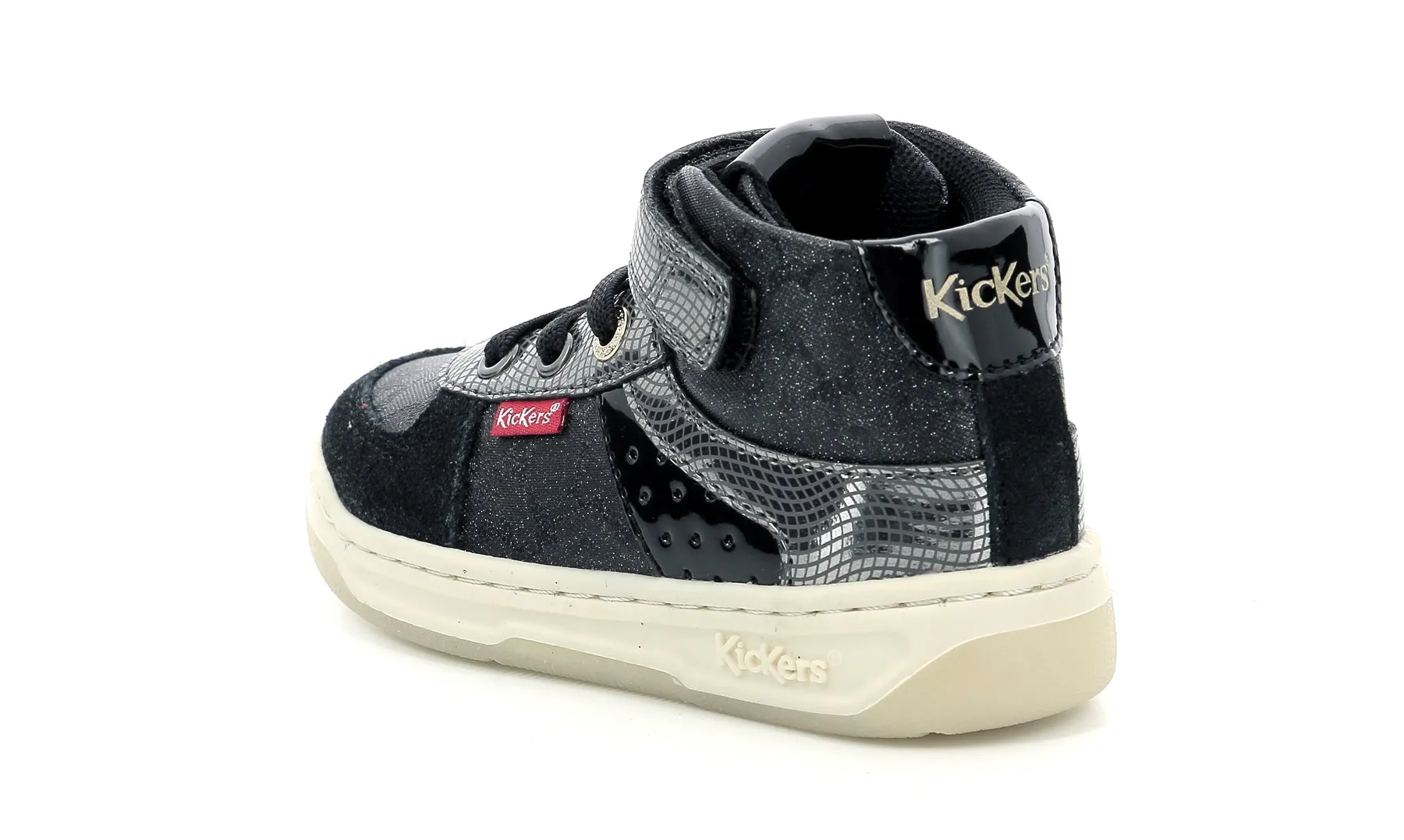 Kickers Alien Sneakers High Top Shoes Black Glossy