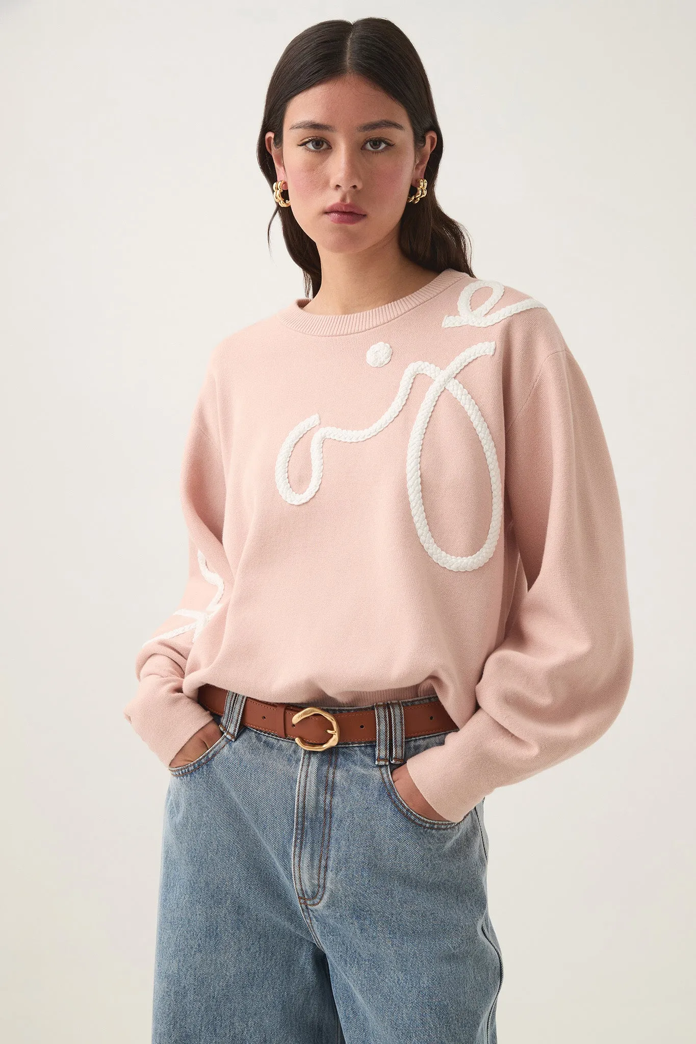 Knit Jumper with Symbolic Calligraphy Design