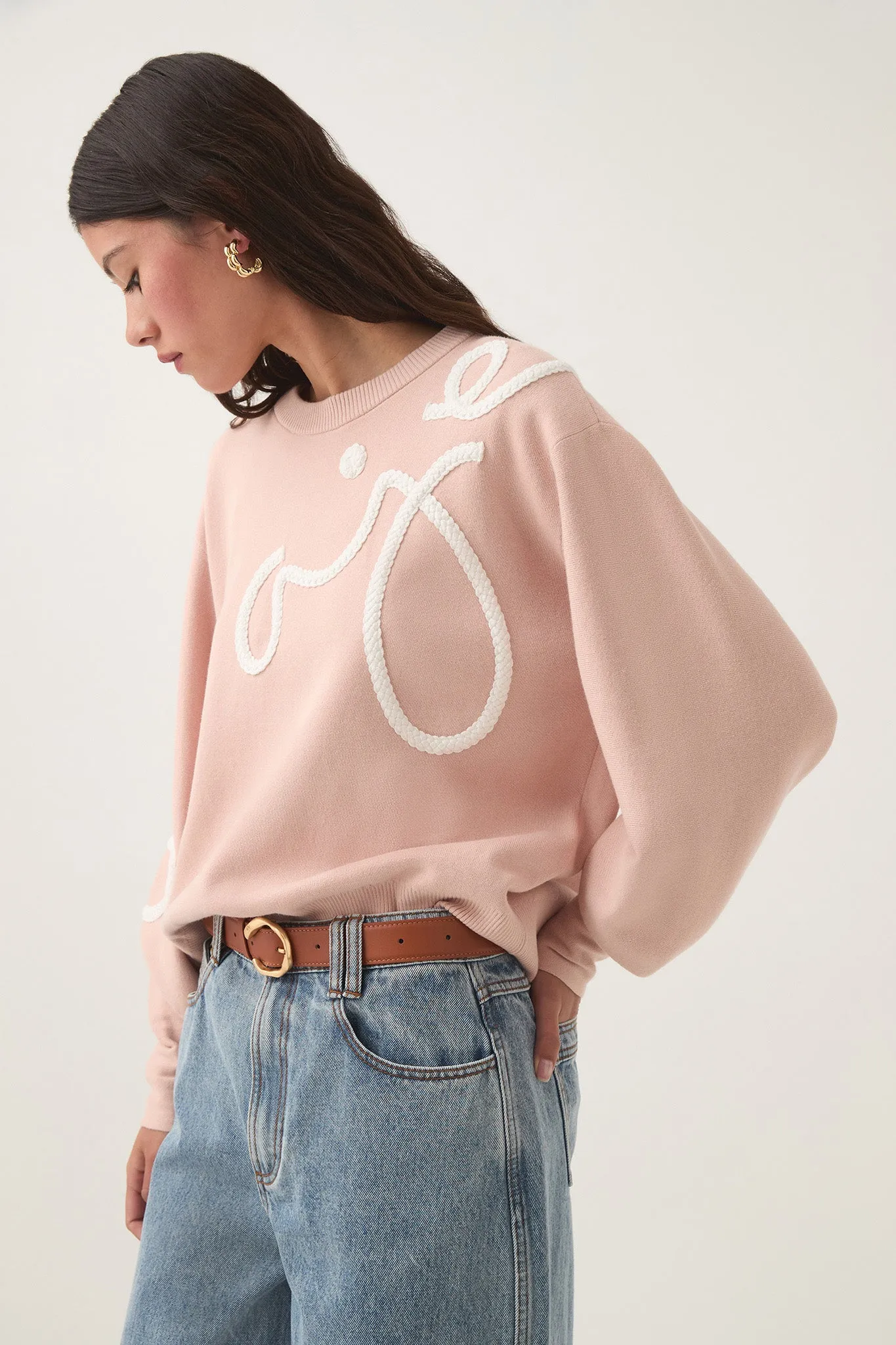 Knit Jumper with Symbolic Calligraphy Design