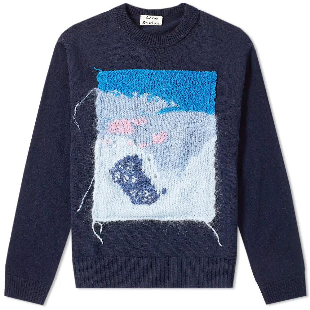 Knit Panel Sweat Navy & Blue