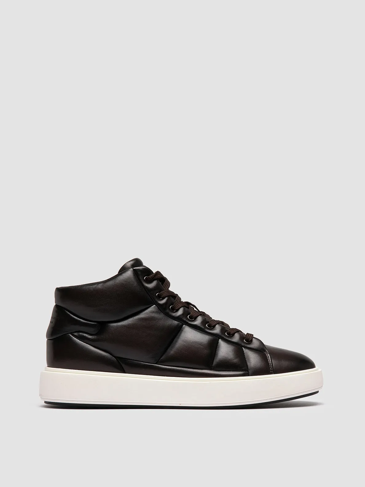 LEISURE 002 - Brown Leather High Top Sneakers