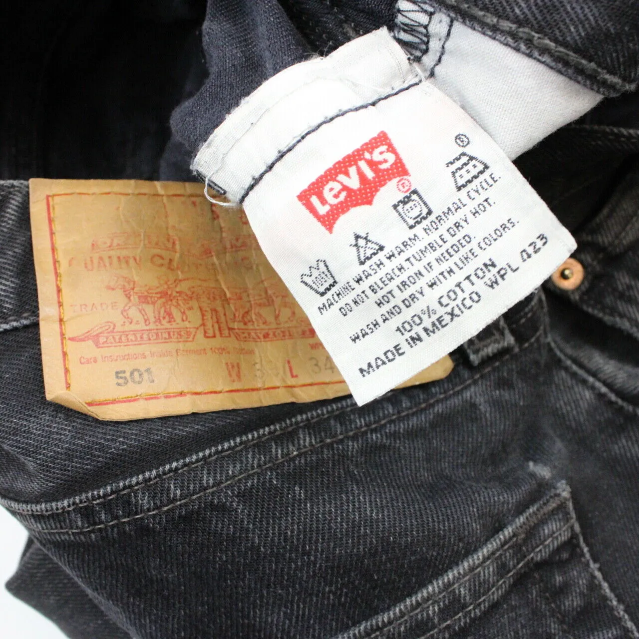 LEVIS 501 Jeans Black Charcoal | W33 L34