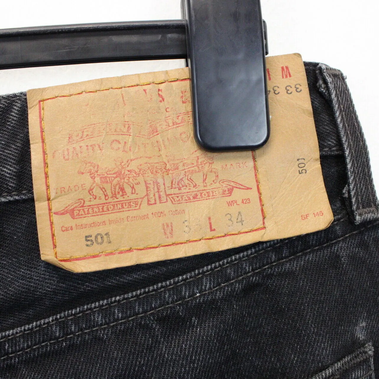 LEVIS 501 Jeans Black Charcoal | W33 L34