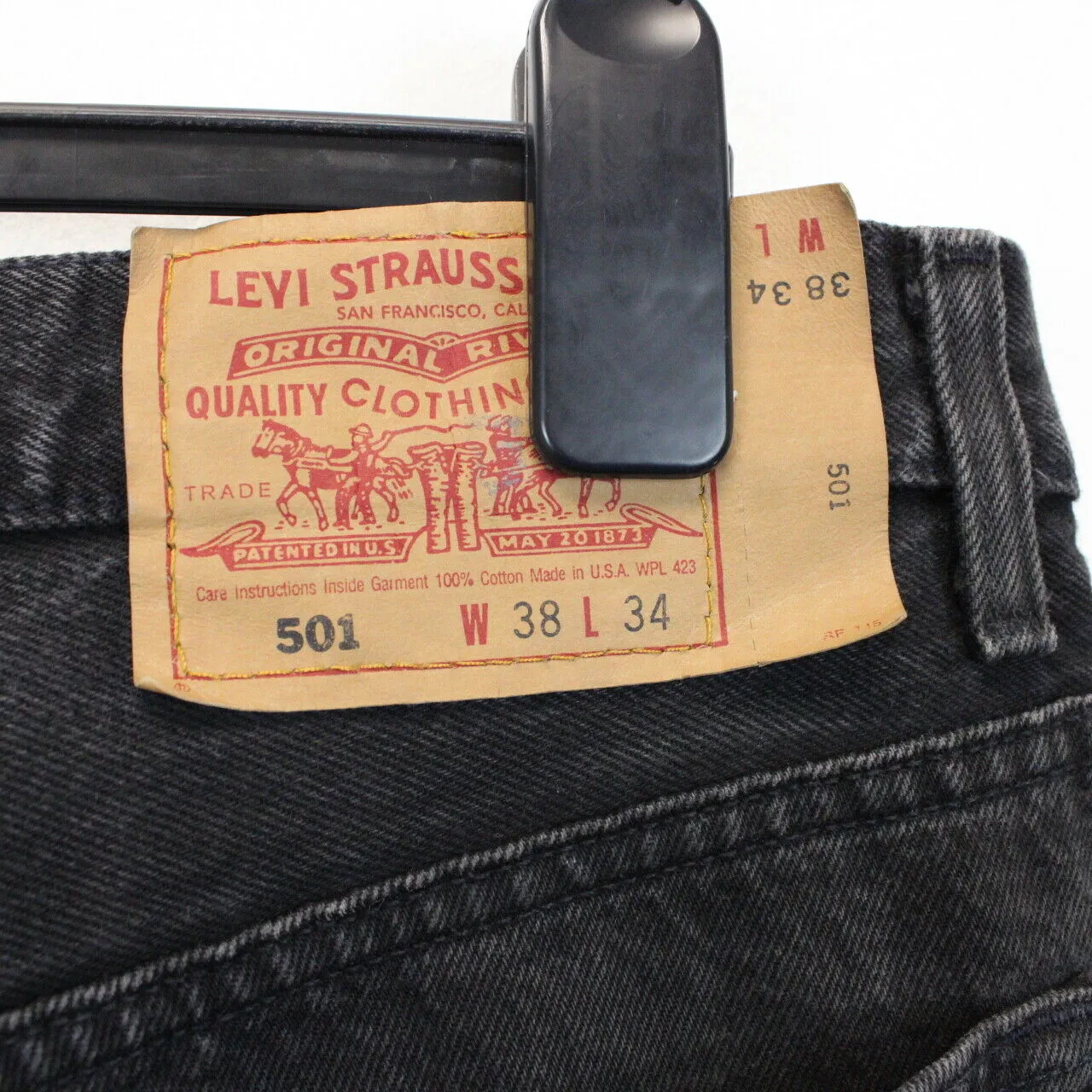 LEVIS 501 Jeans Black Charcoal | W38 L34