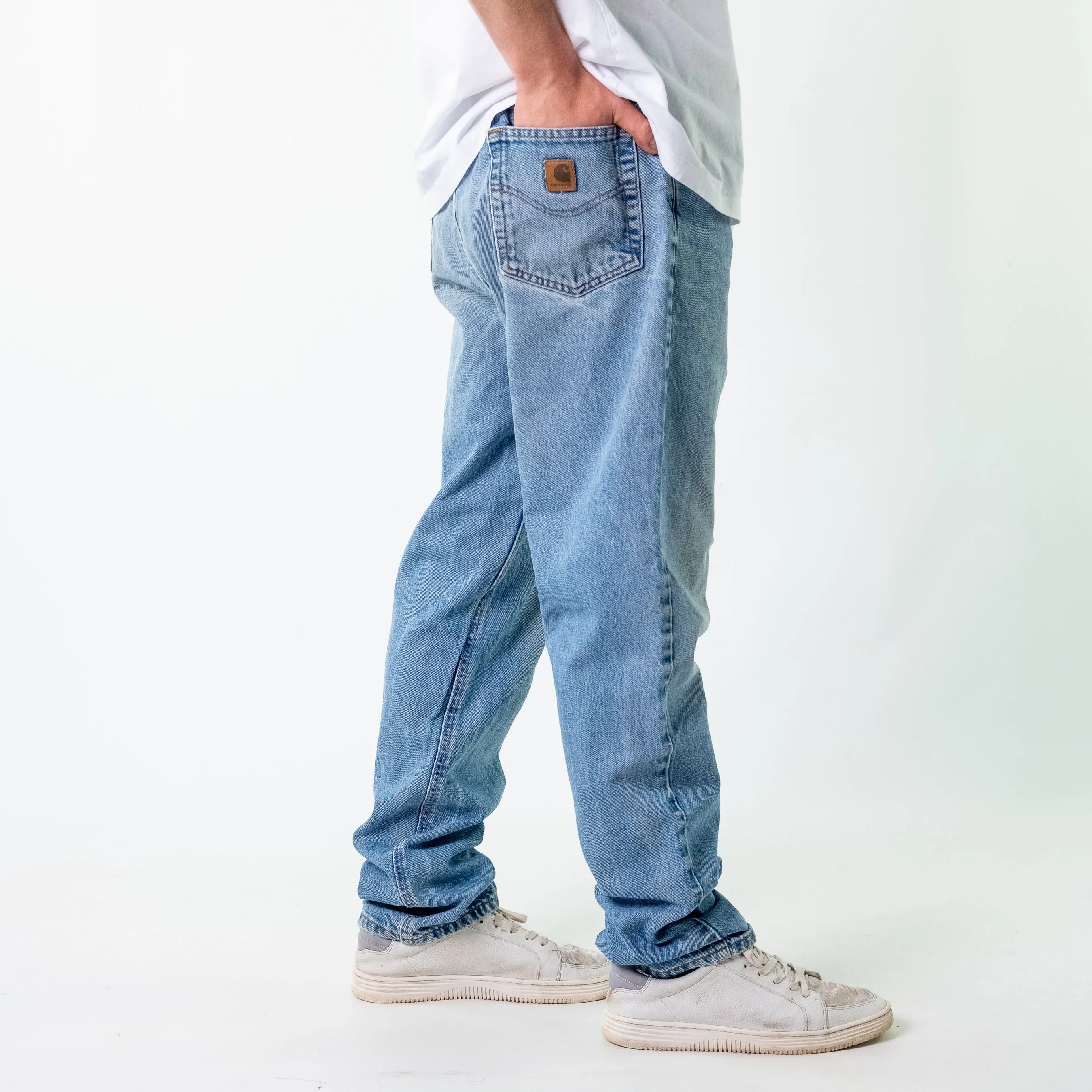 Light Blue 90s Carhartt Denim Jeans Baggy Pants (38x34)