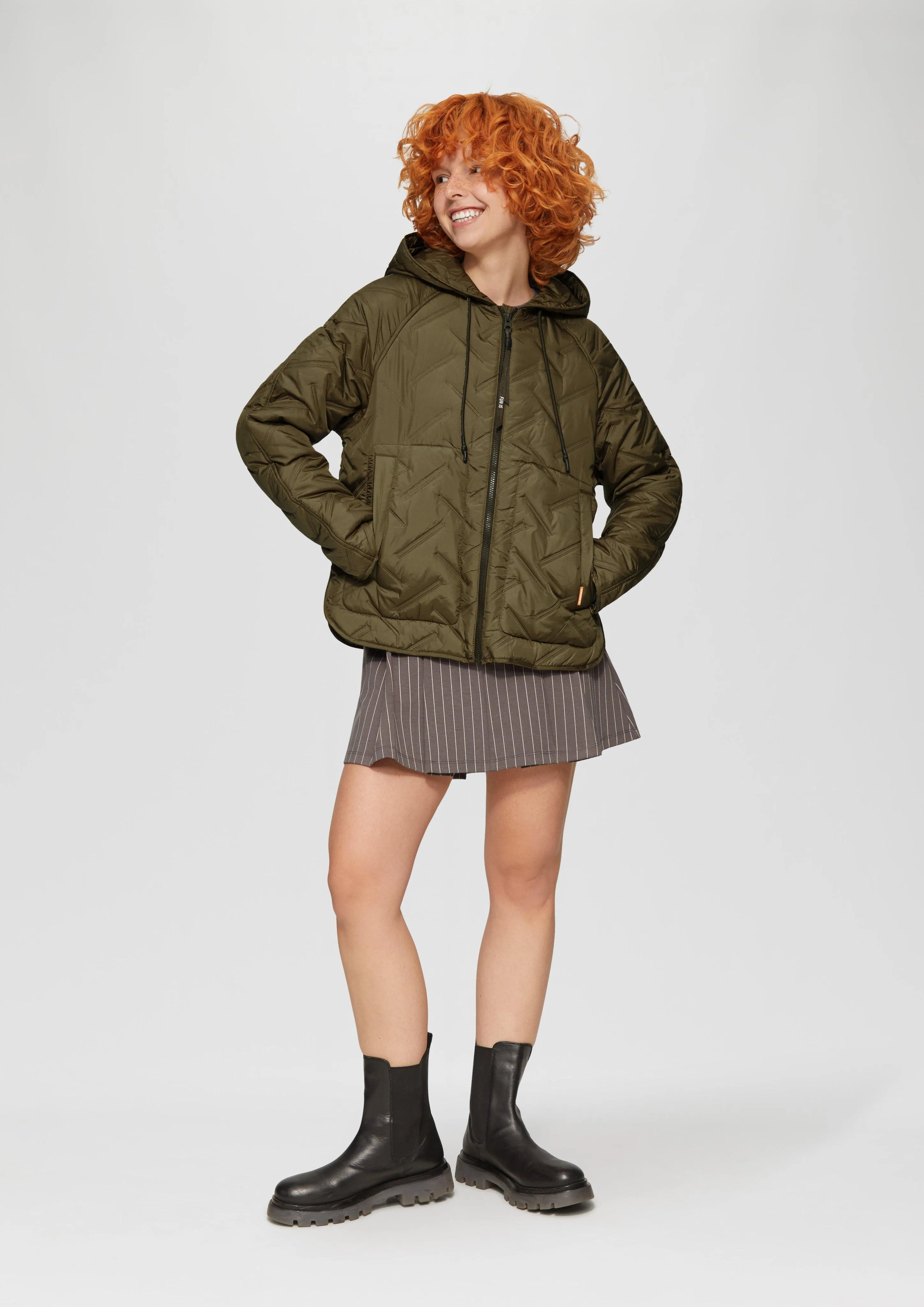 Lightweight quilted jacket with a hood