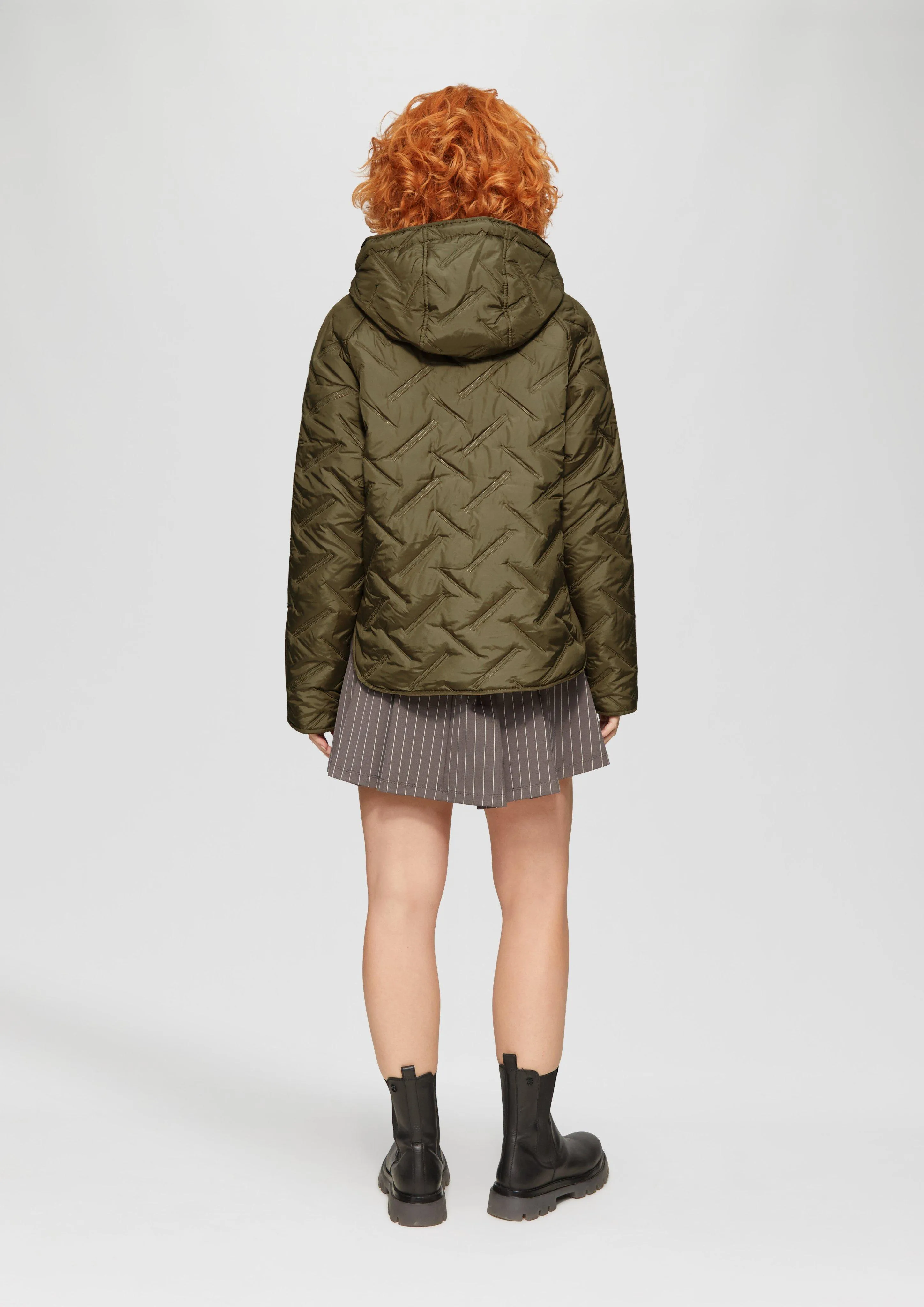 Lightweight quilted jacket with a hood