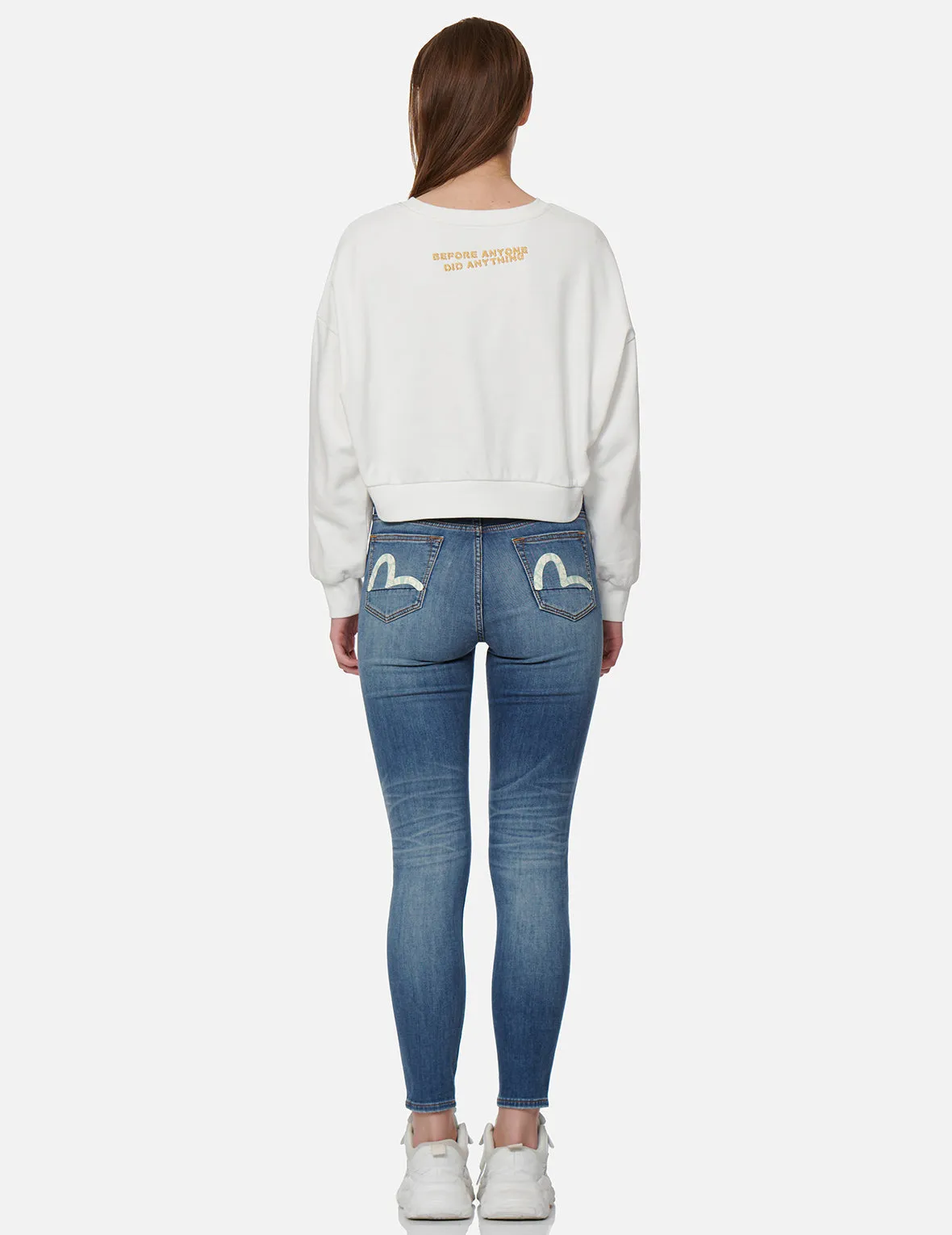 Logo-pattern Seagull Print Skinny Jeans