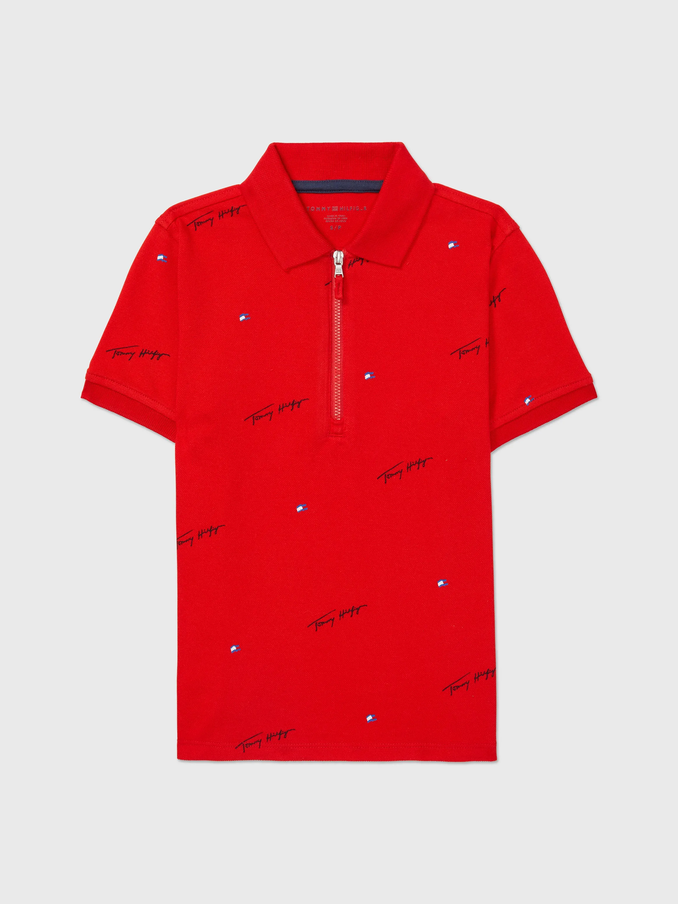 Logo Print Polo (Boys) - Blush Red