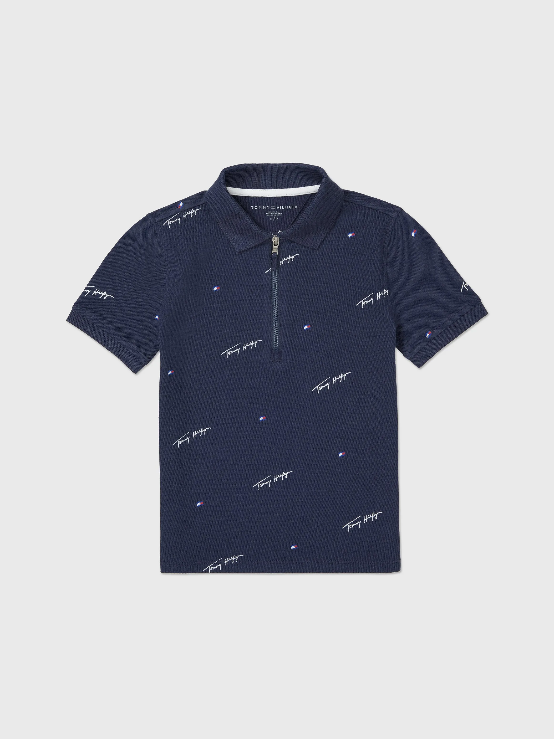 Logo Print Polo (Boys) - Cobalt Saphire