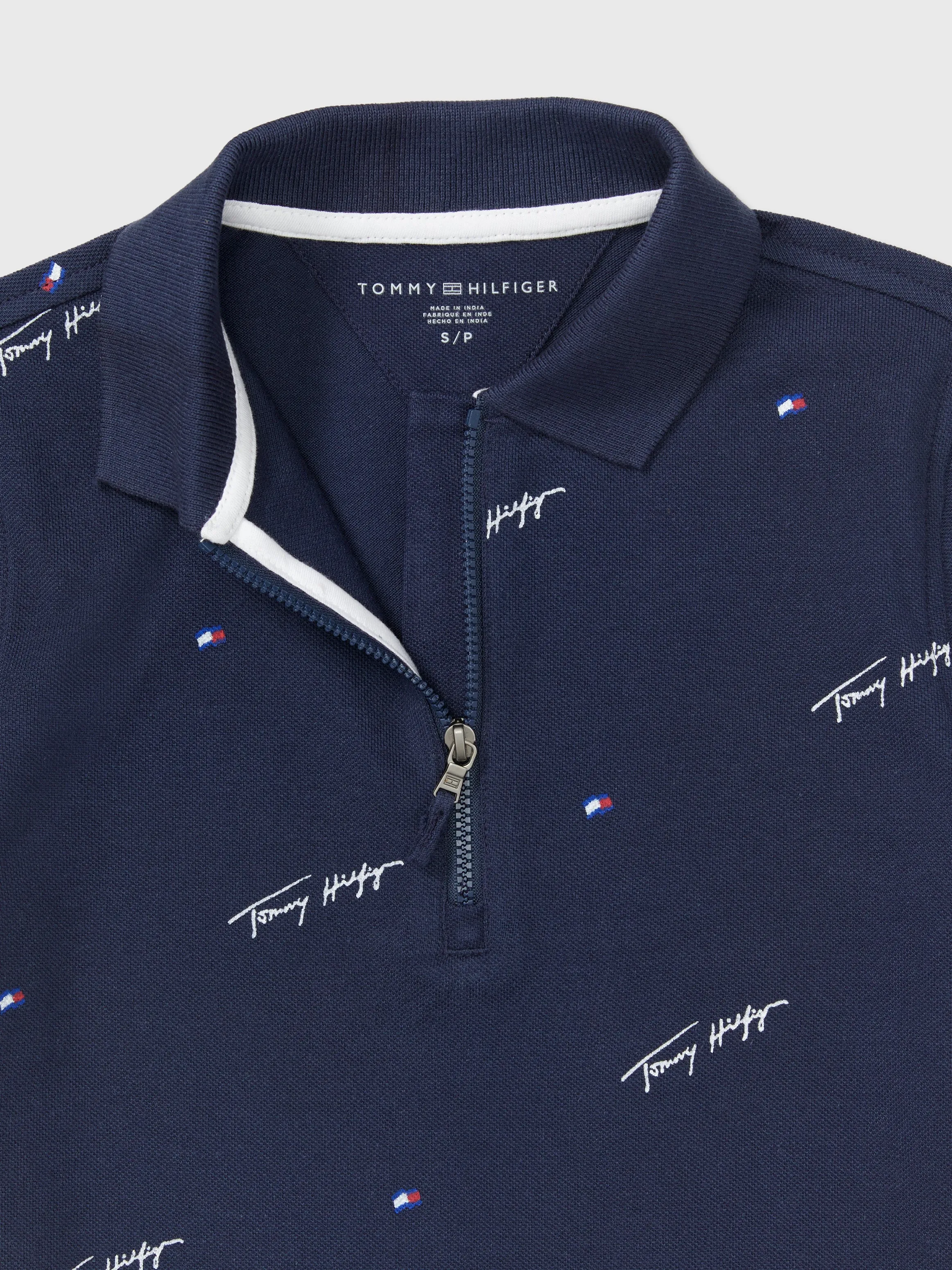 Logo Print Polo (Boys) - Cobalt Saphire