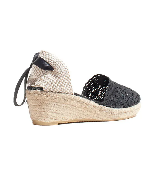 Lola 5 Black Macrame Slip-On Shoes