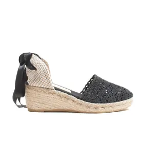 Lola 5 Black Macrame Slip-On Shoes