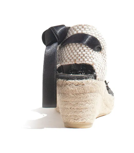 Lola 5 Black Macrame Slip-On Shoes