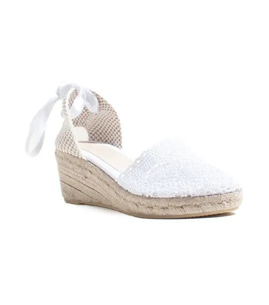 Lola 5 White Macrame Slip-On Shoes