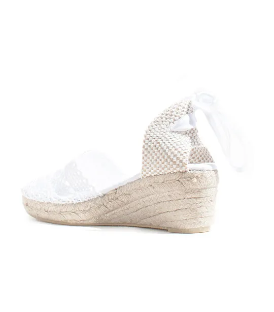 Lola 5 White Macrame Slip-On Shoes